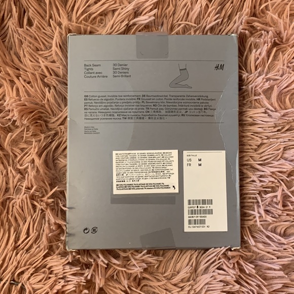 H&M black seam tights size medium - Picture 2 of 2